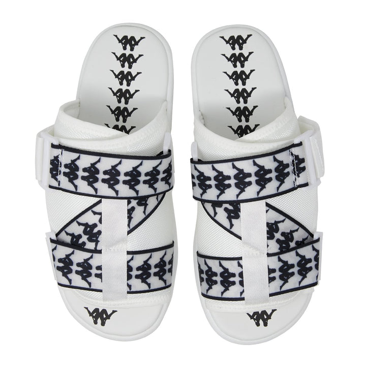 222 Banda Mitel 1 Sandals - White Black