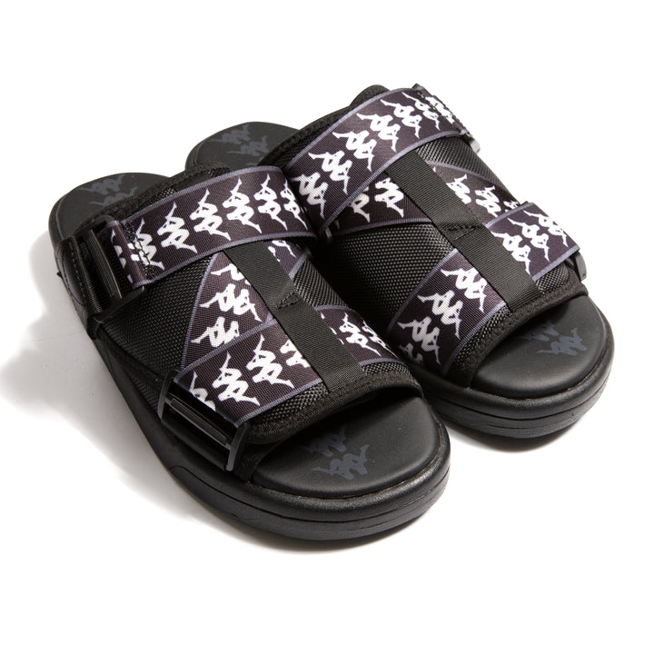 222 Banda Mitel 1 Sandals - Black White Black