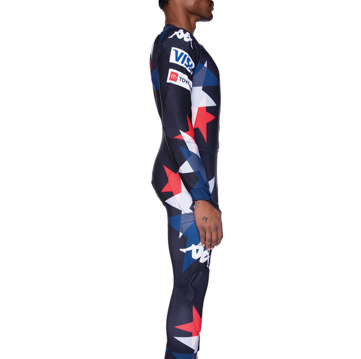 4Cento 400 Kombat SL 2023 FIS US Padded Race Suit - Navy White